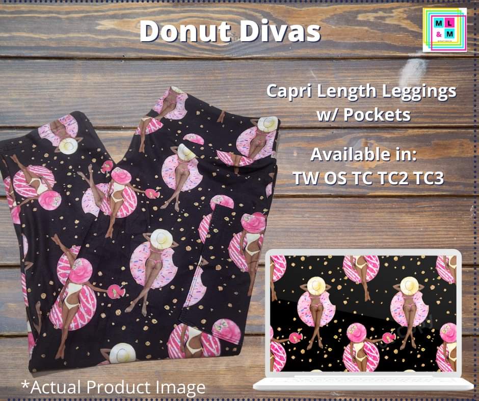 Donut Divas Capri Leggings w/ Pockets by ML&M