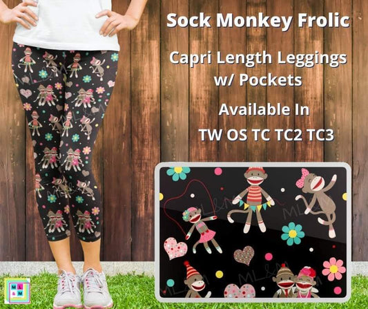 Sock Monkey Frolic Capris by ML&M