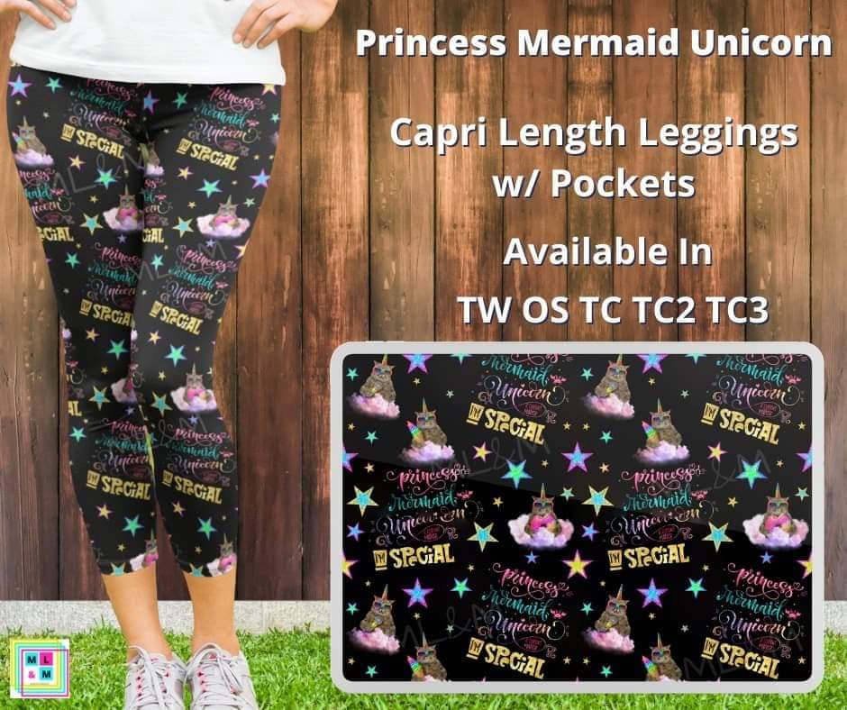 Princess Mermaid Unicorn Capris by ML&M