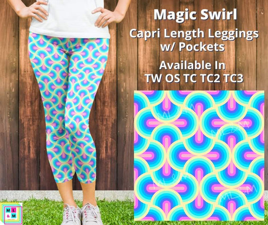 Magic Swirl Capri Leggings w/ Pockets