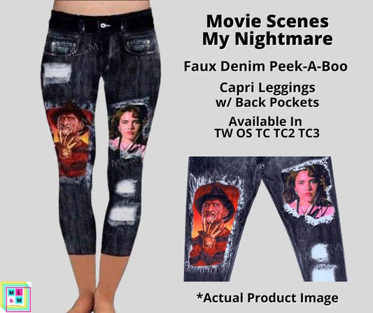 My Nightmare Faux Denim Capris