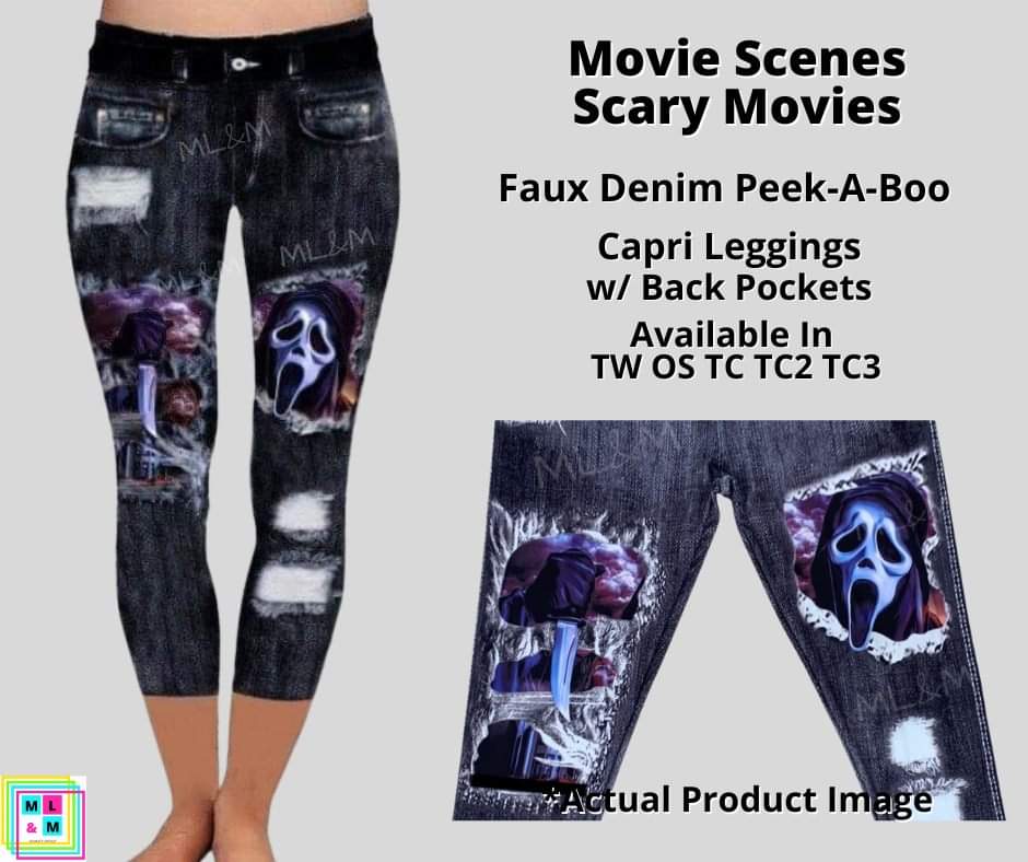 Scary Movies Faux Denim Capris
