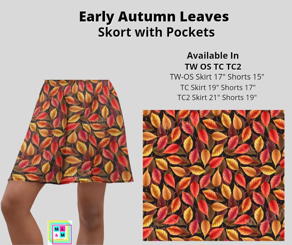 Early Autumn Leaves Skort