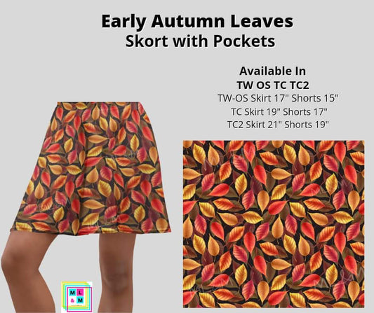Early Autumn Leaves Skort