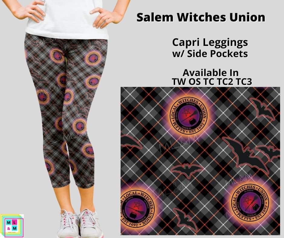 Salem Witches Union Capri Leggings w/ Pockets