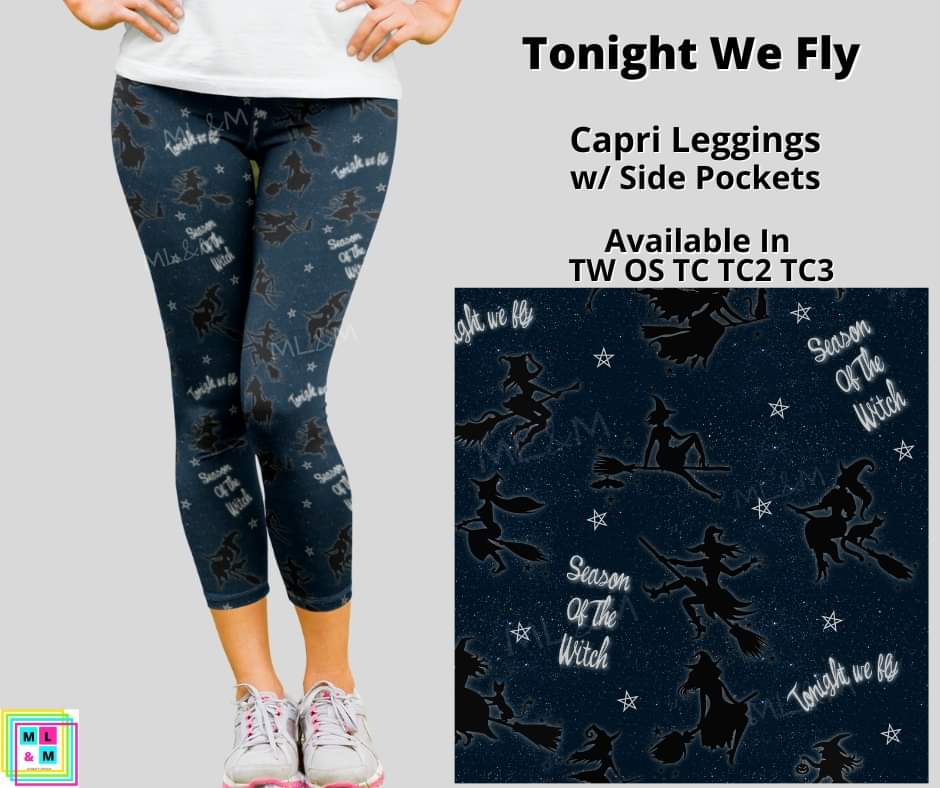 Tonight We Fly Capri Leggings w/ Pockets