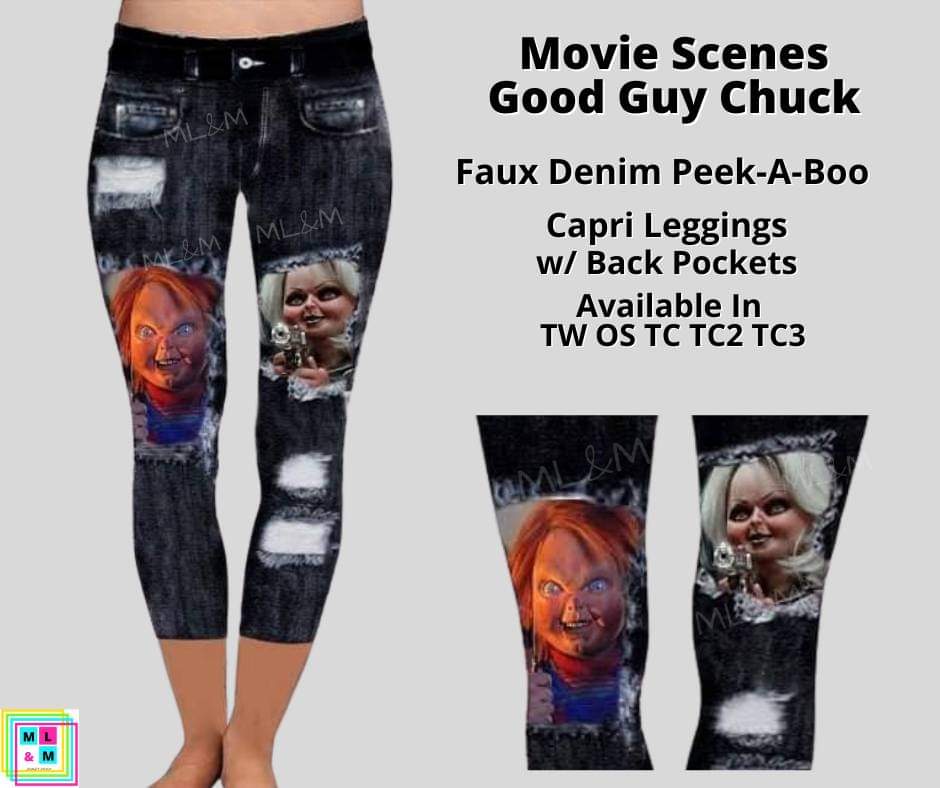 Good Guy Chuck Faux Denim Capris