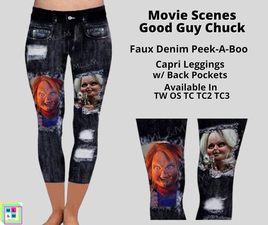 Good Guy Chuck Faux Denim Capris