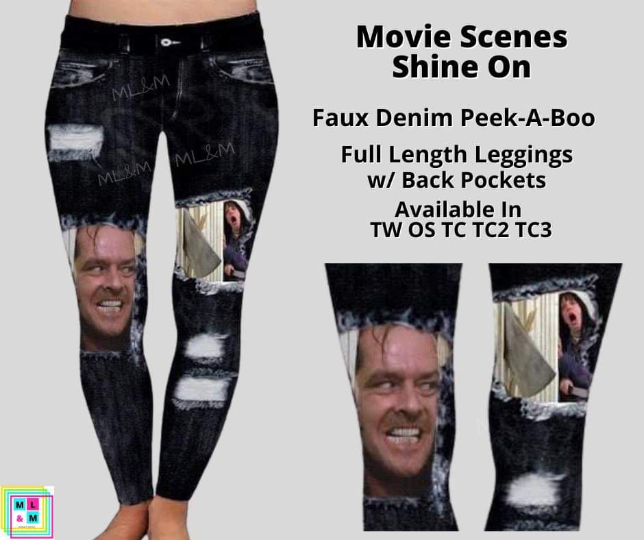 Shine On Faux Denim Full Length