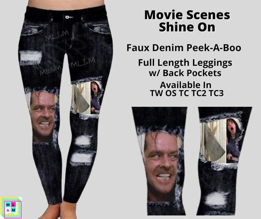 Shine On Faux Denim Full Length