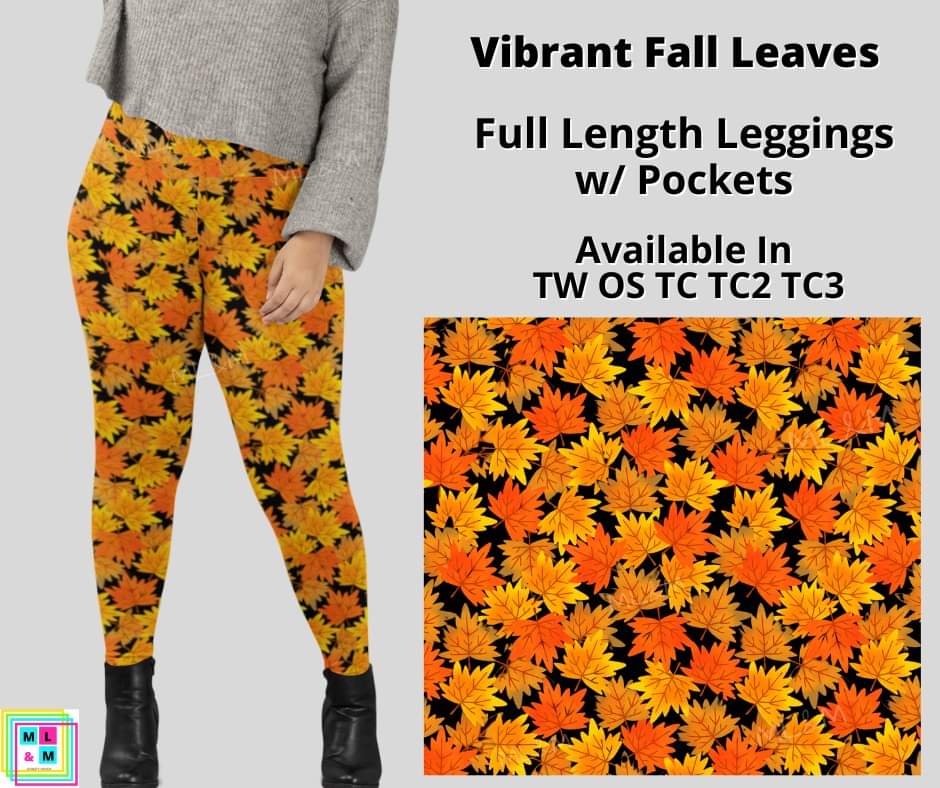 Vibrant Fall Leaves Full Length w/ Pockets