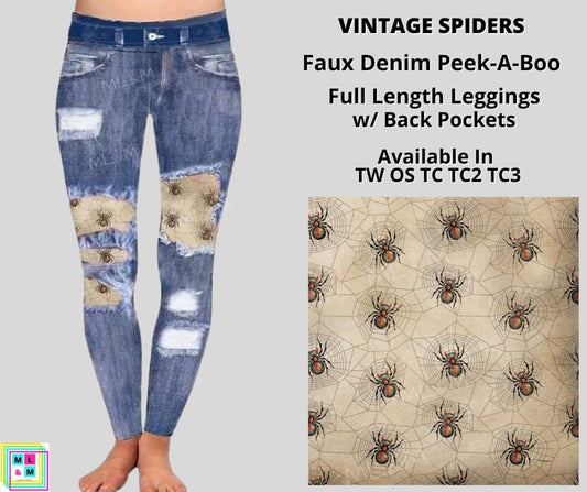 Vintage Spiders Faux Denim Full Length