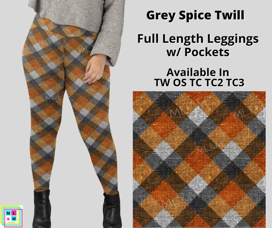 Grey Spice Twill Full Length w/ Pockets