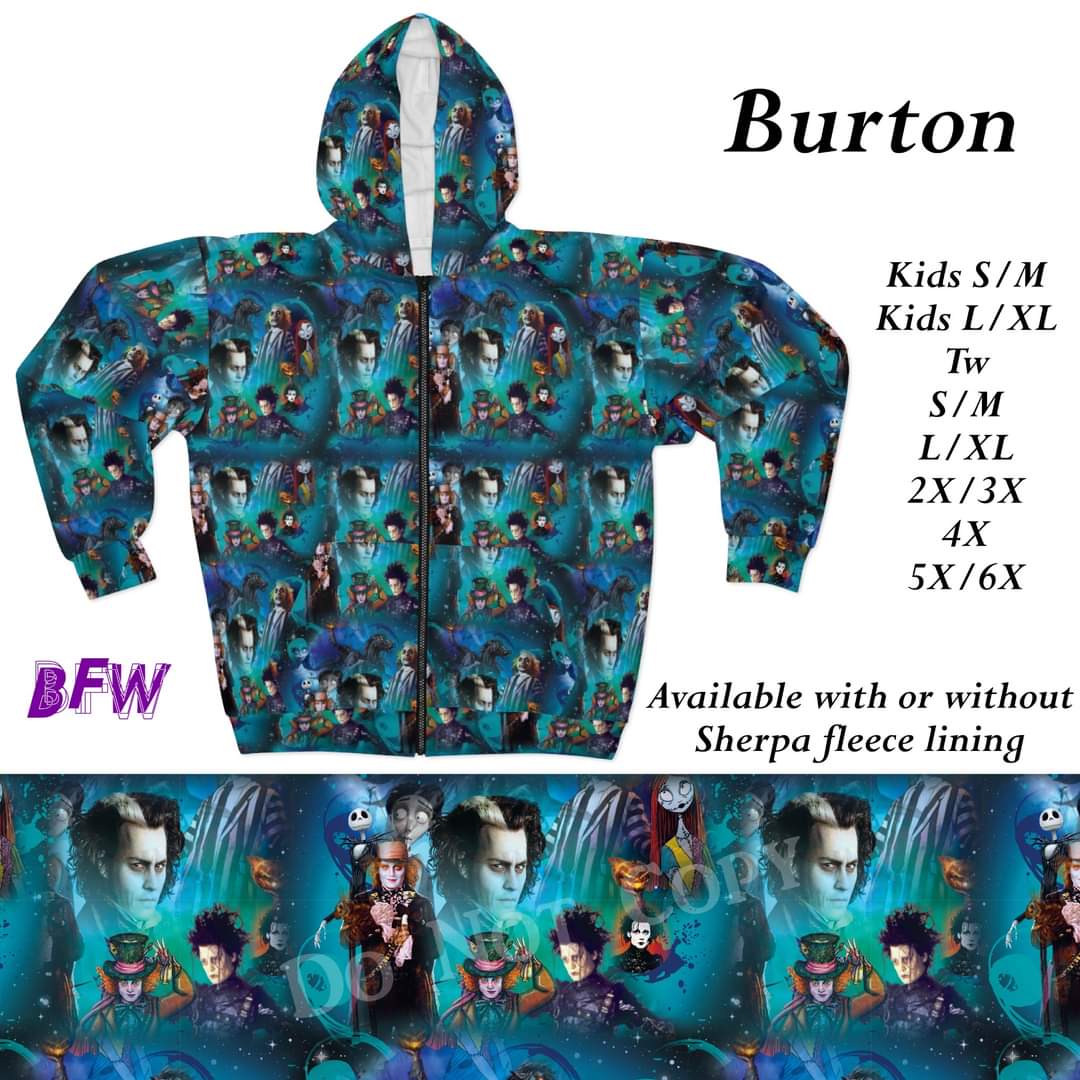 Burton zip up hoodies with and without sherpa fleece lining