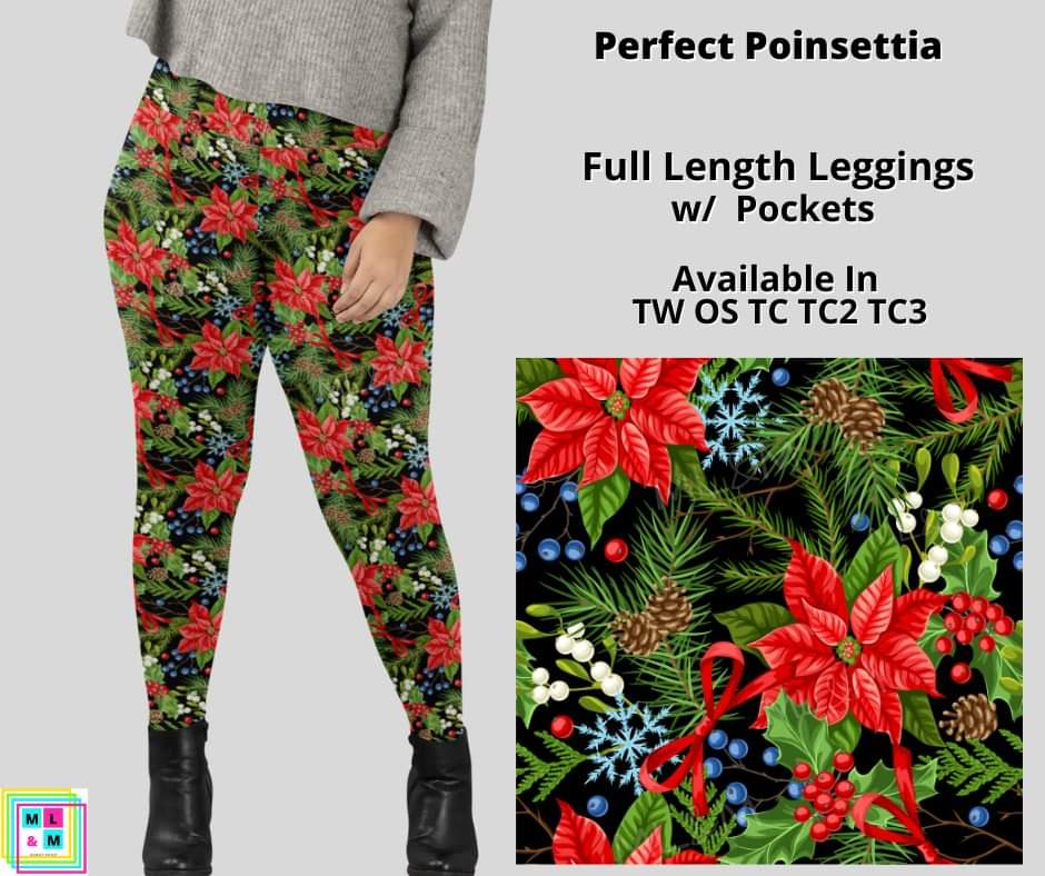 Perfect Poinsettias Full Length w/ Pockets