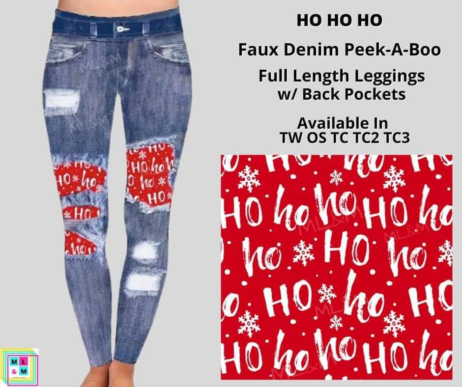 Ho Ho Ho Faux Denim Full Length