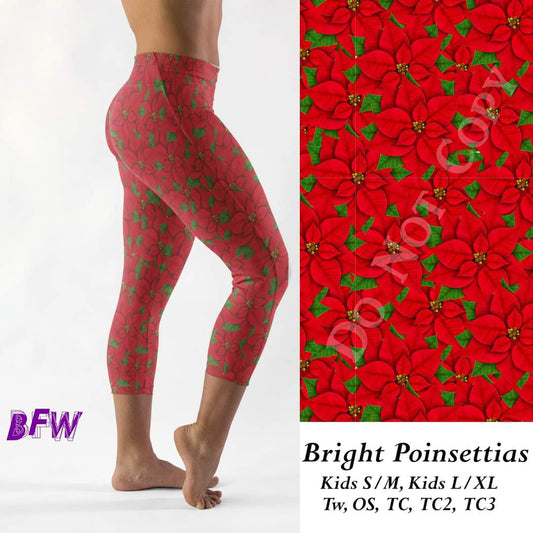 Red Poinsettias skorts
