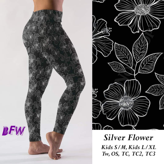 Silver Flower leggings