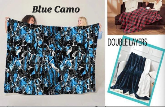 Blue Camo Blanket