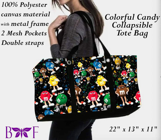Colored Candy large tote and 2 inside mesh pockets