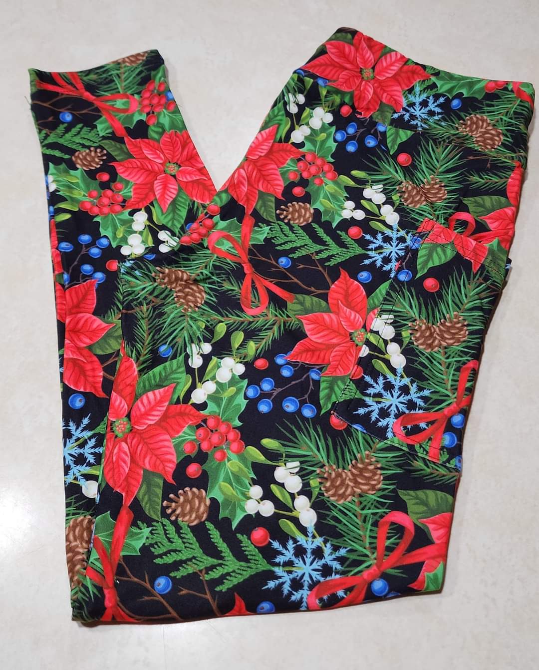Perfect Poinsettias Full Length w/ Pockets