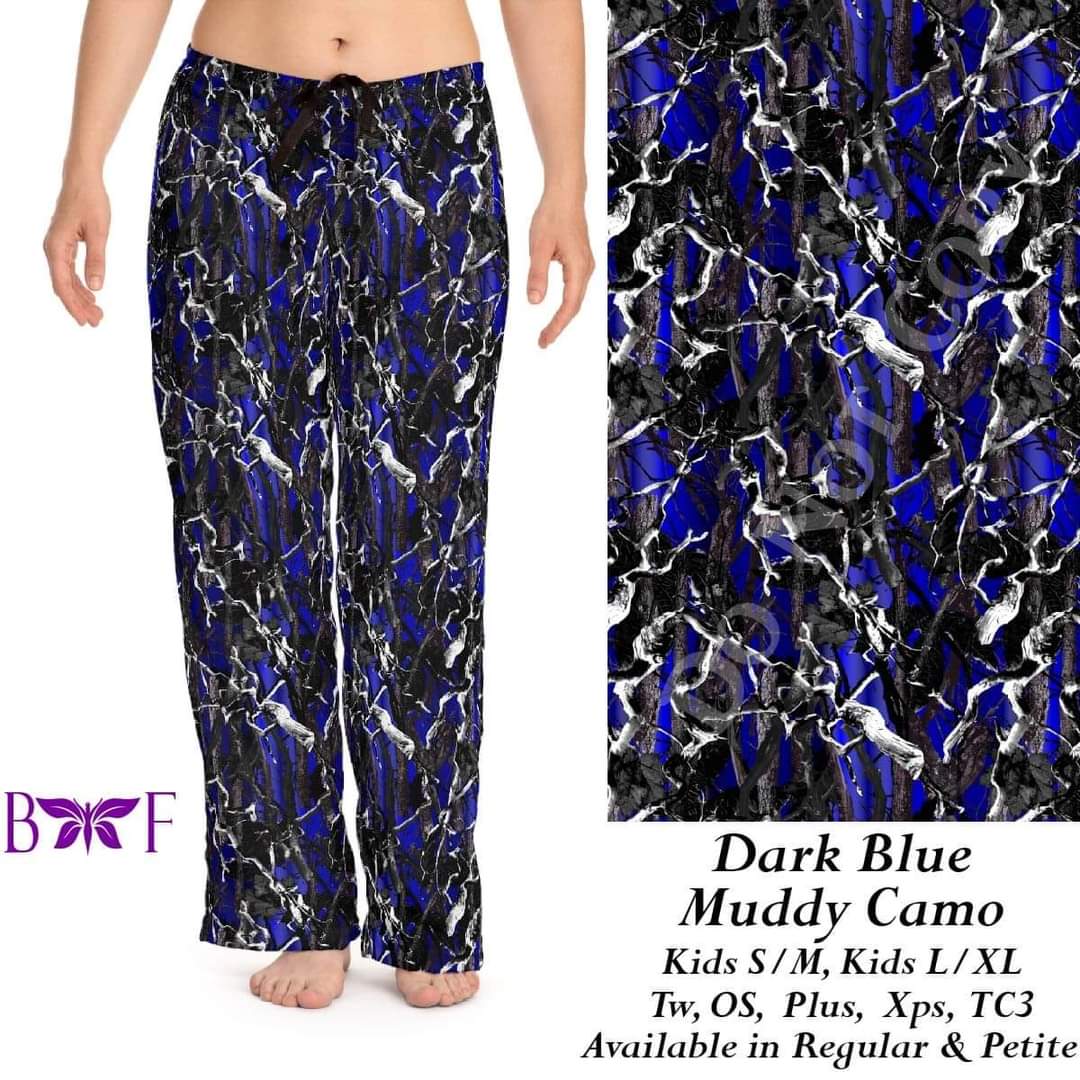 Dark Blue Muddy Camo Leggings