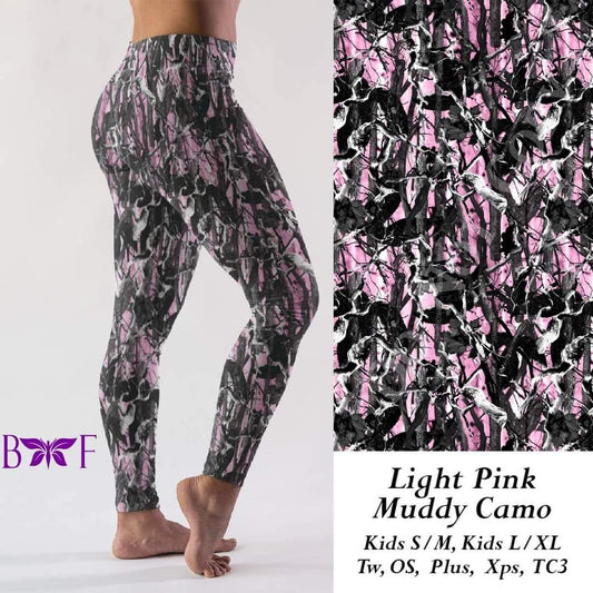 Light Pink Muddy camo capri