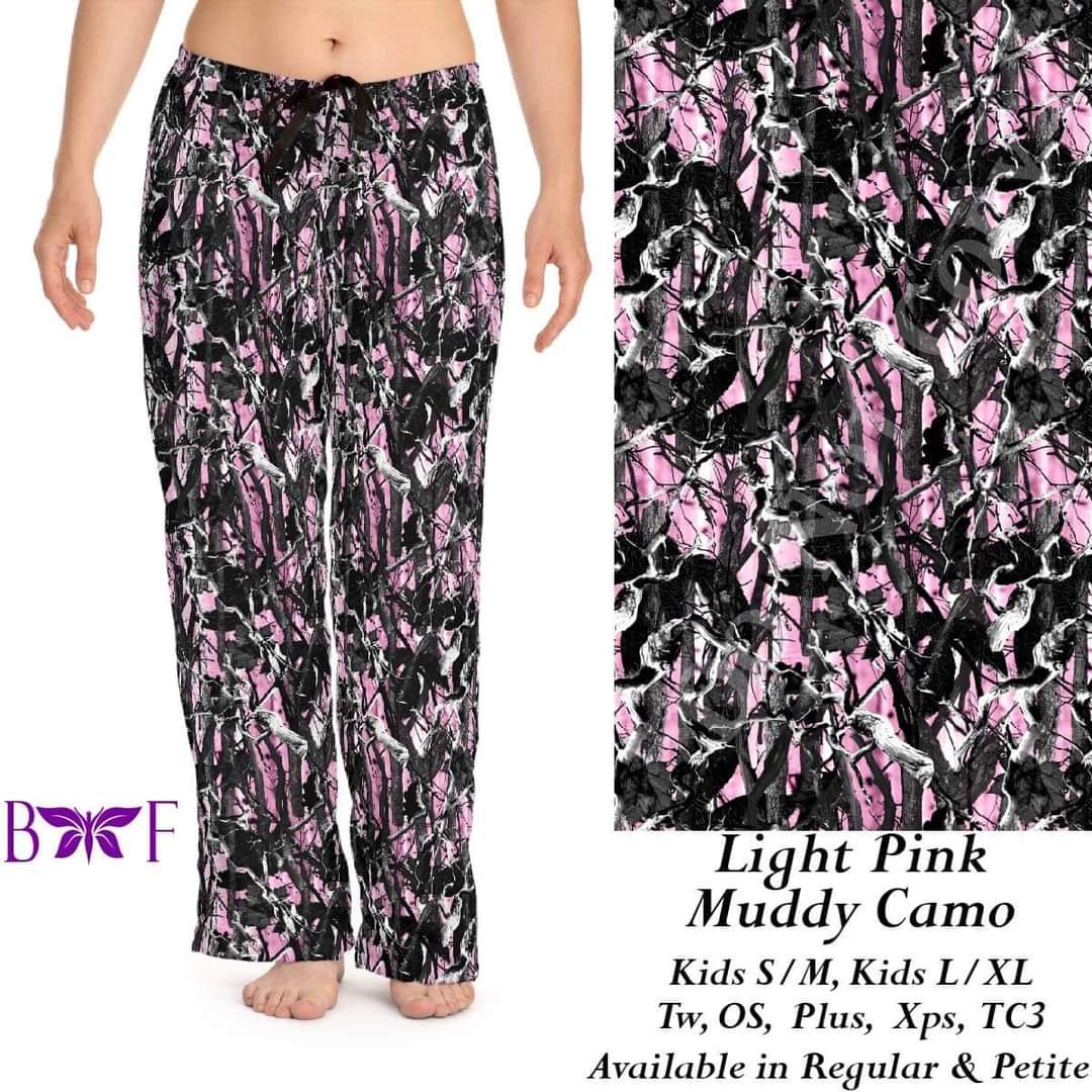 Light Pink Muddy camo capri