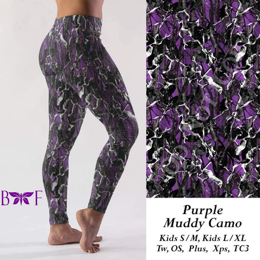 Purple Muddy Camo Leggings & Joggers