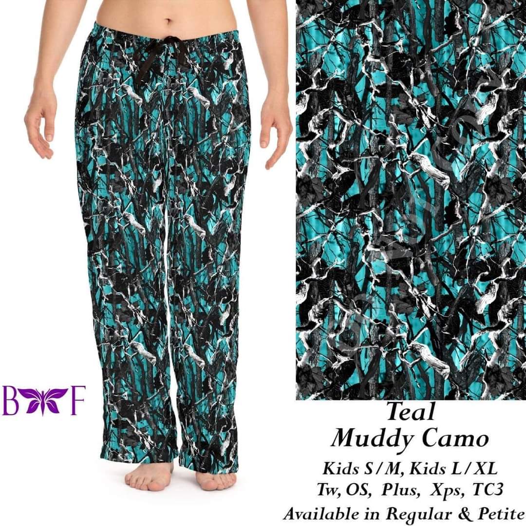 Teal Muddy Camo Leggings, Loungers & Joggers.