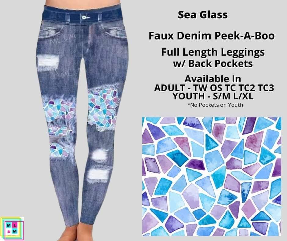Sea Glass Faux Denim Full Length