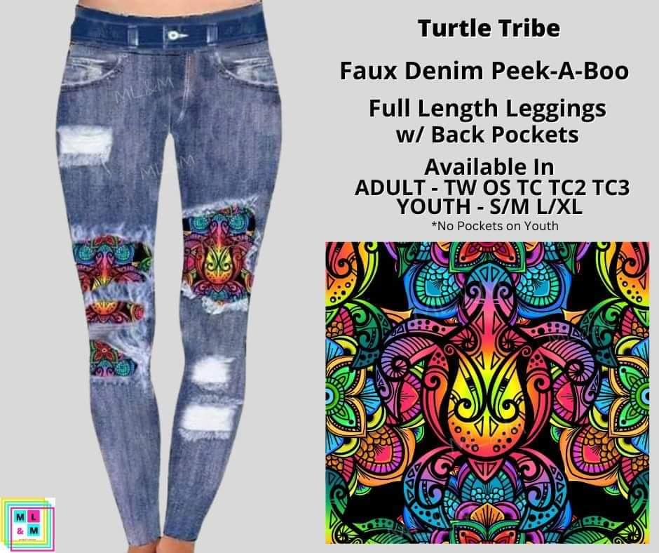 Turtle Tribe Faux Denim Full Length