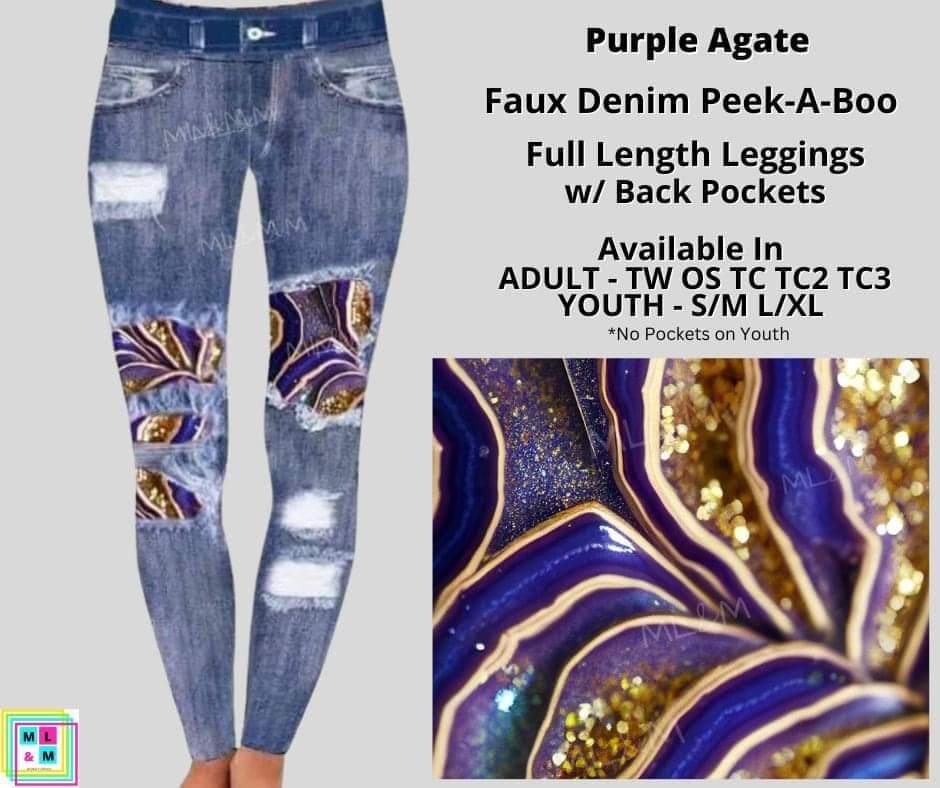 Purple Agate Faux Denim Full Length