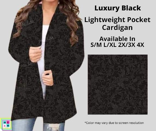Luxury Black Pocket Cardigan