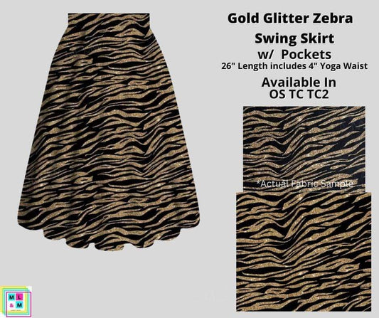 Gold Glitter Zebra Skirt