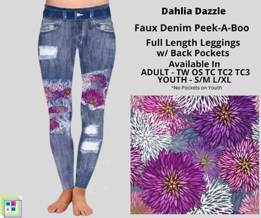 Dahlia Dazzle (Blue) Denim Full Length