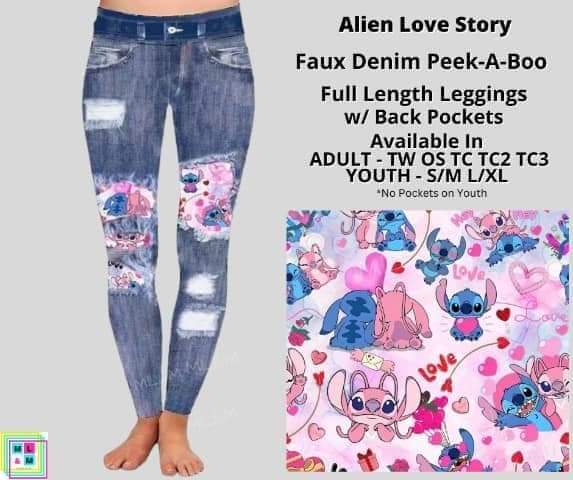 Alien Love Story Faux Denim Full Length
