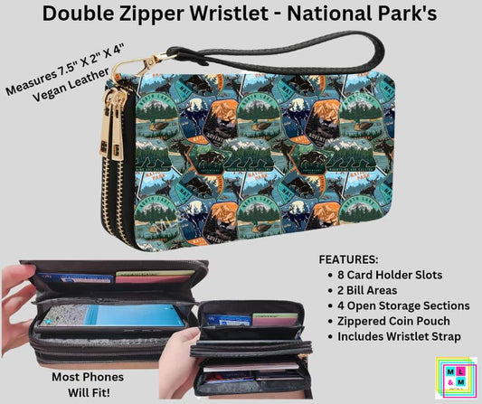 National Parks Double Zipper Wristlet