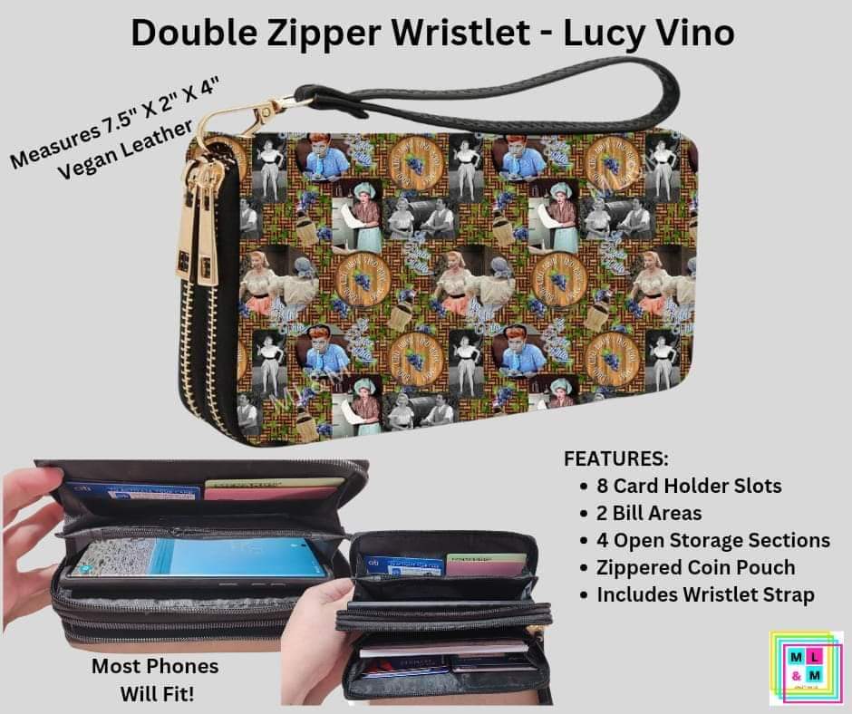 Lucy Vino Double Zipper Wristlet