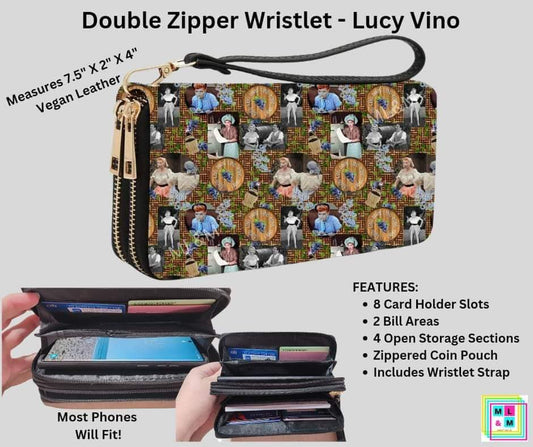 Lucy Vino Double Zipper Wristlet