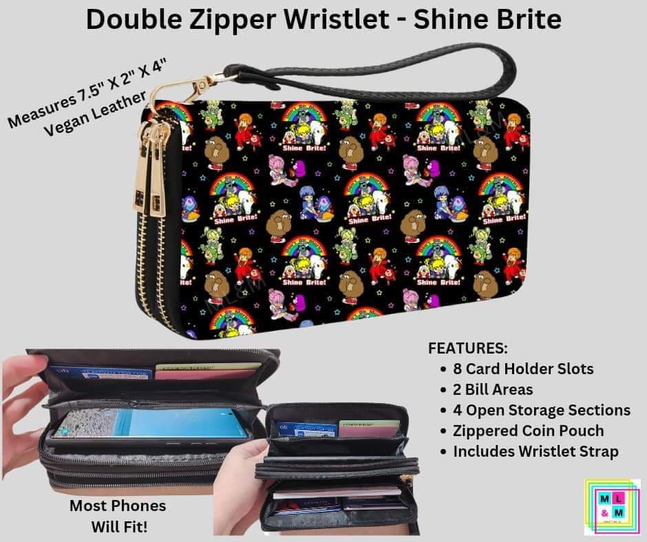 Shine Bright Double Zipper Wristlet