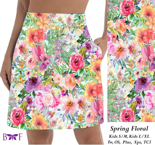 Spring Floral Skorts with pockets