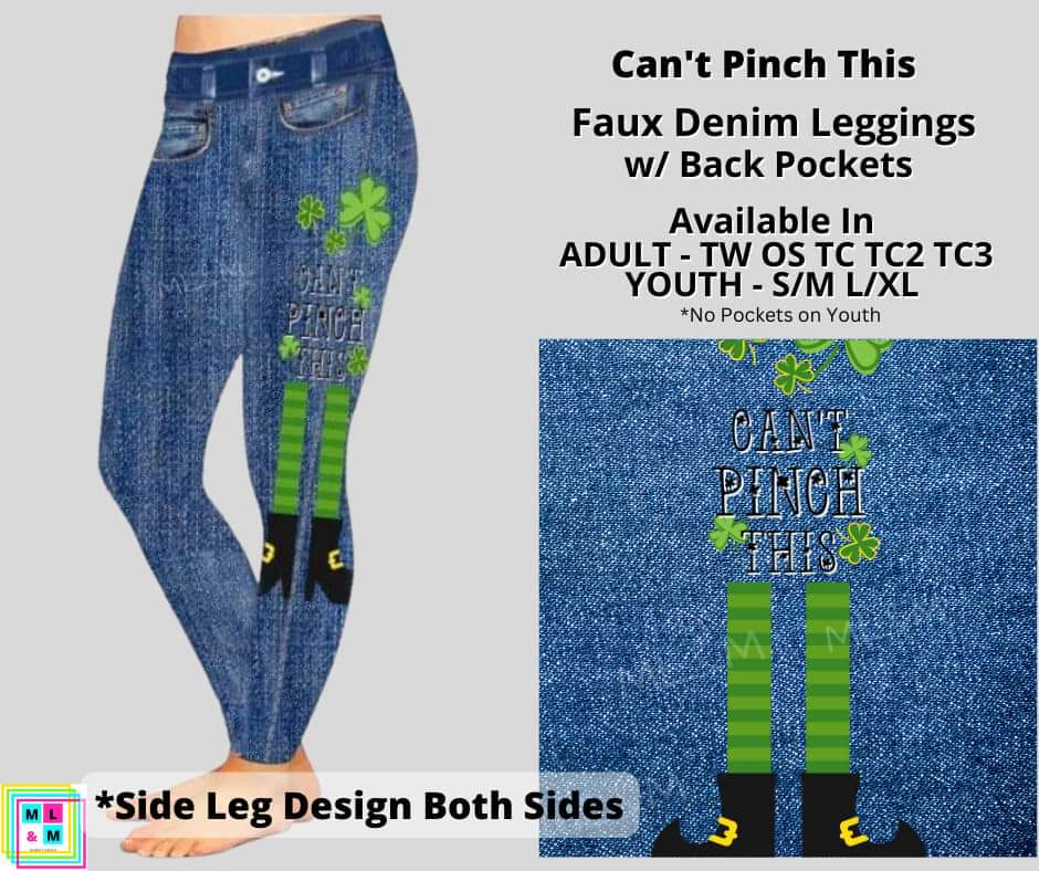 Can't Pinch This Faux Denim Full Length