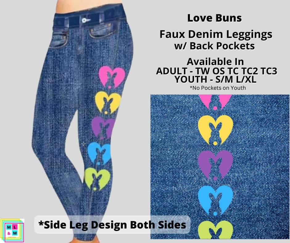 Love Buns Faux Denim Full Length