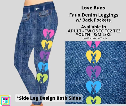 Love Buns Faux Denim Full Length