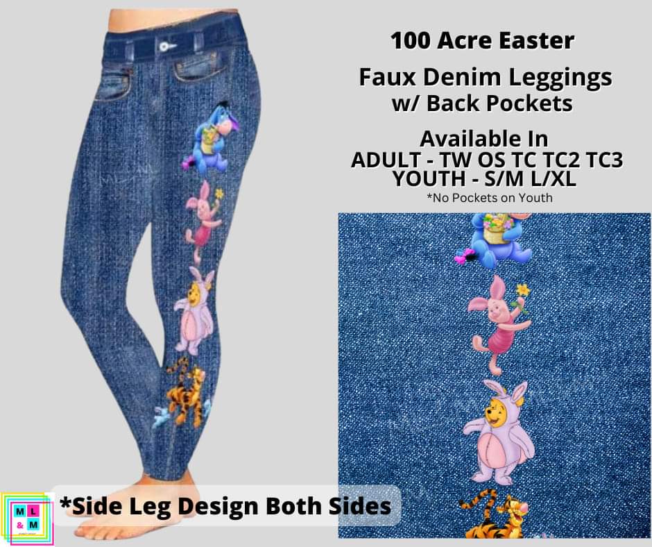 100 Acre Easter Faux Denim Full Length