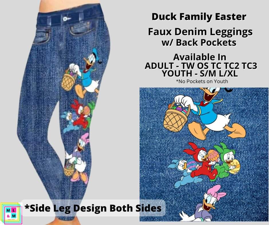 Duck Family Easter Faux Denim Full Length
