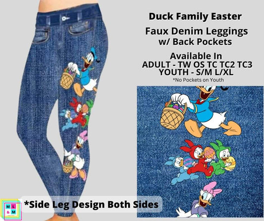 Duck Family Easter Faux Denim Full Length