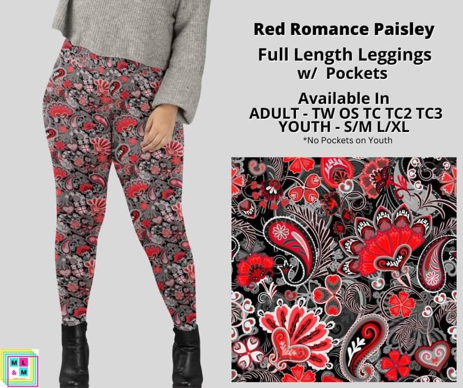 Red Romance Paisley Full Length Leggings