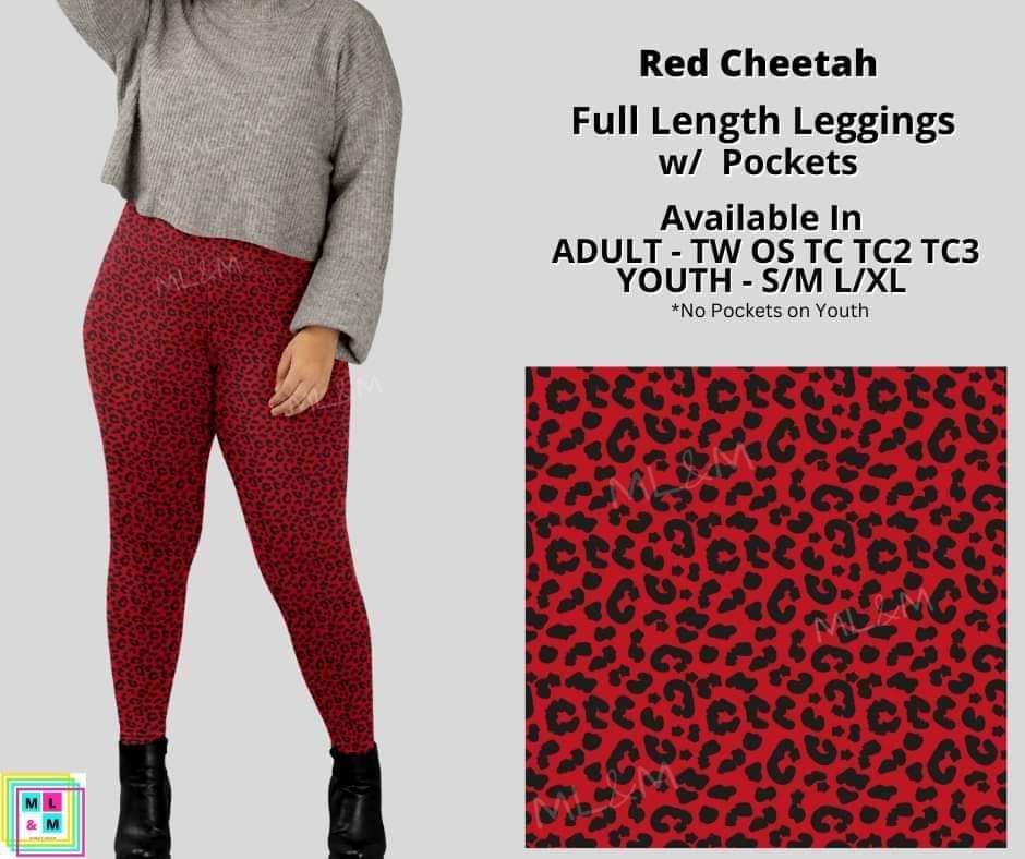 Red Cheetah Full Length Leggings